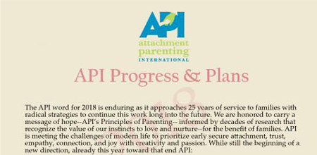 API Progress & Plans 2018